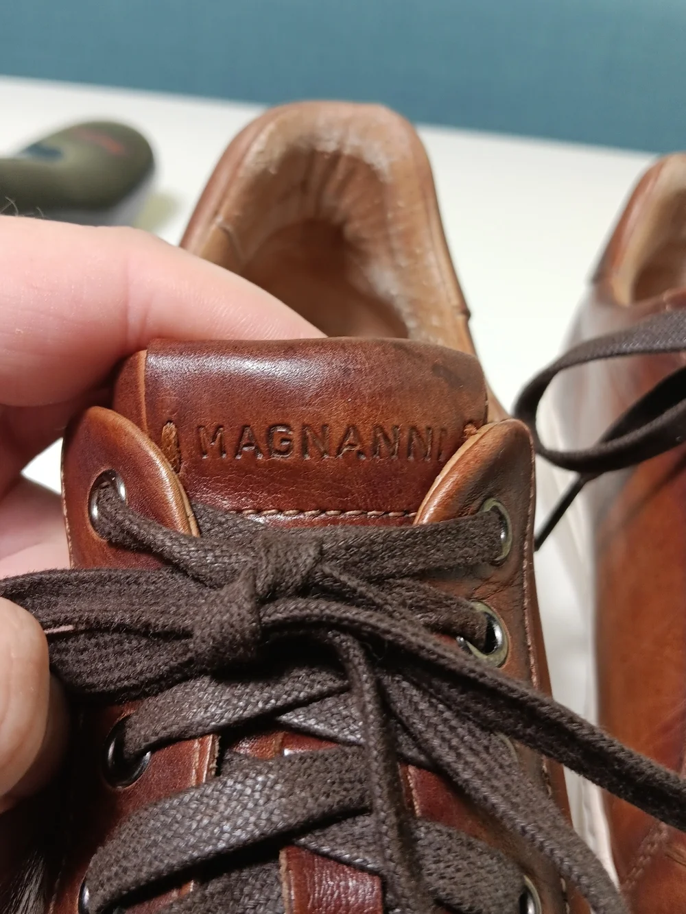 Magnanni Shoes Mens 8.5 Cognac Brown Elonso Lo Leather Sneakers Casual